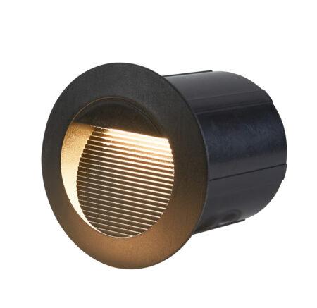 3W LED įleidžiamas fasado šviestuvas PIANI 3K, juodas, 3000K