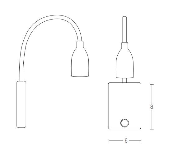 3W LED sieninis šviestuvas, baltas, 3000K, H33