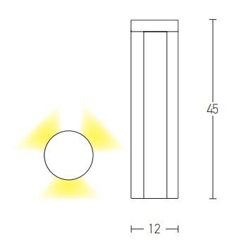 3x5W LED pastatomas lauko šviestuvas, grafito sp., 3000K, E132
