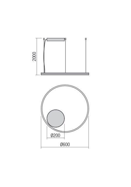 40,5W LED pakabinamas šviestuvas ORBIT, bronzos sp., 3000K, DALI, 01-1711-DALI