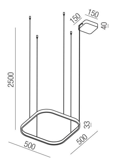40W LED pakabinamas šviestuvas ORION, rusvas, 2700/3000/4000K, DALI, 01-3891 DALI