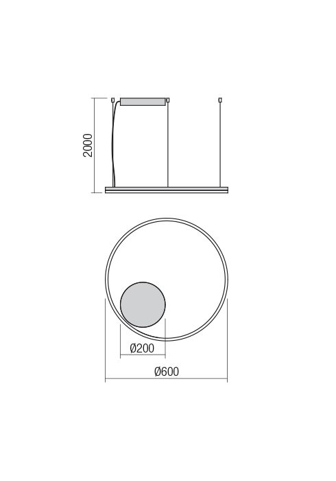 42W LED pakabinamas šviestuvas ORBIT, bronzos sp., 3000K, dimeriuojamas, 01-1711-TRIAC