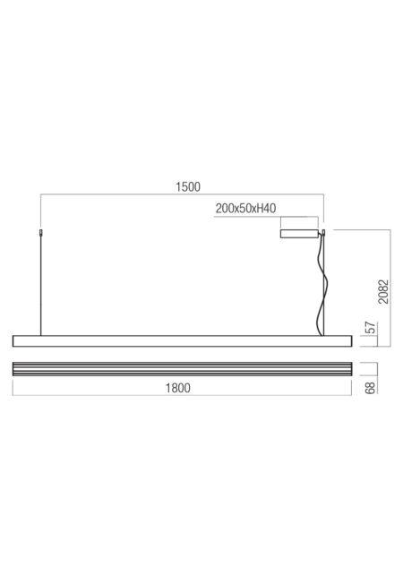 46,5W LED pakabinamas šviestuvas CITYLINE, rusvas, 2700/3000K, dimeriuojamas, 01-4247