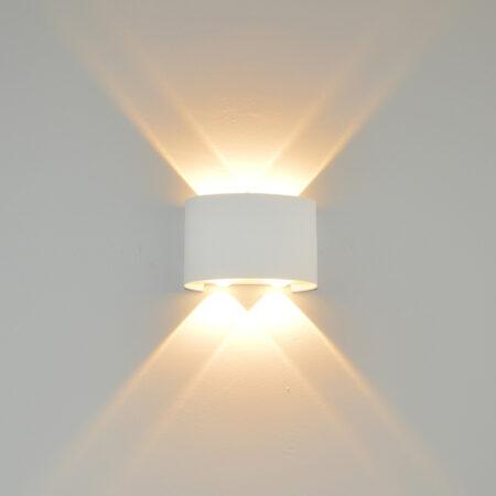 4W LED sieninis fasado šviestuvas ORTELO, baltas, 3000K, šviečia į abi puses