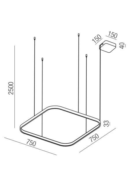 58W LED pakabinamas šviestuvas ORION, rusvas, 2700/3000/4000K, DALI, 01-3895 DALI