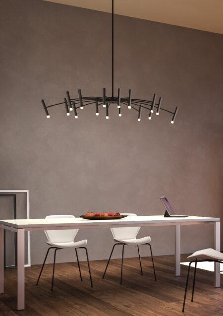 60W LED pakabinamas šviestuvas RAYEN, matinės aukso sp., 3000K, dimeriuojamas, 01-3448