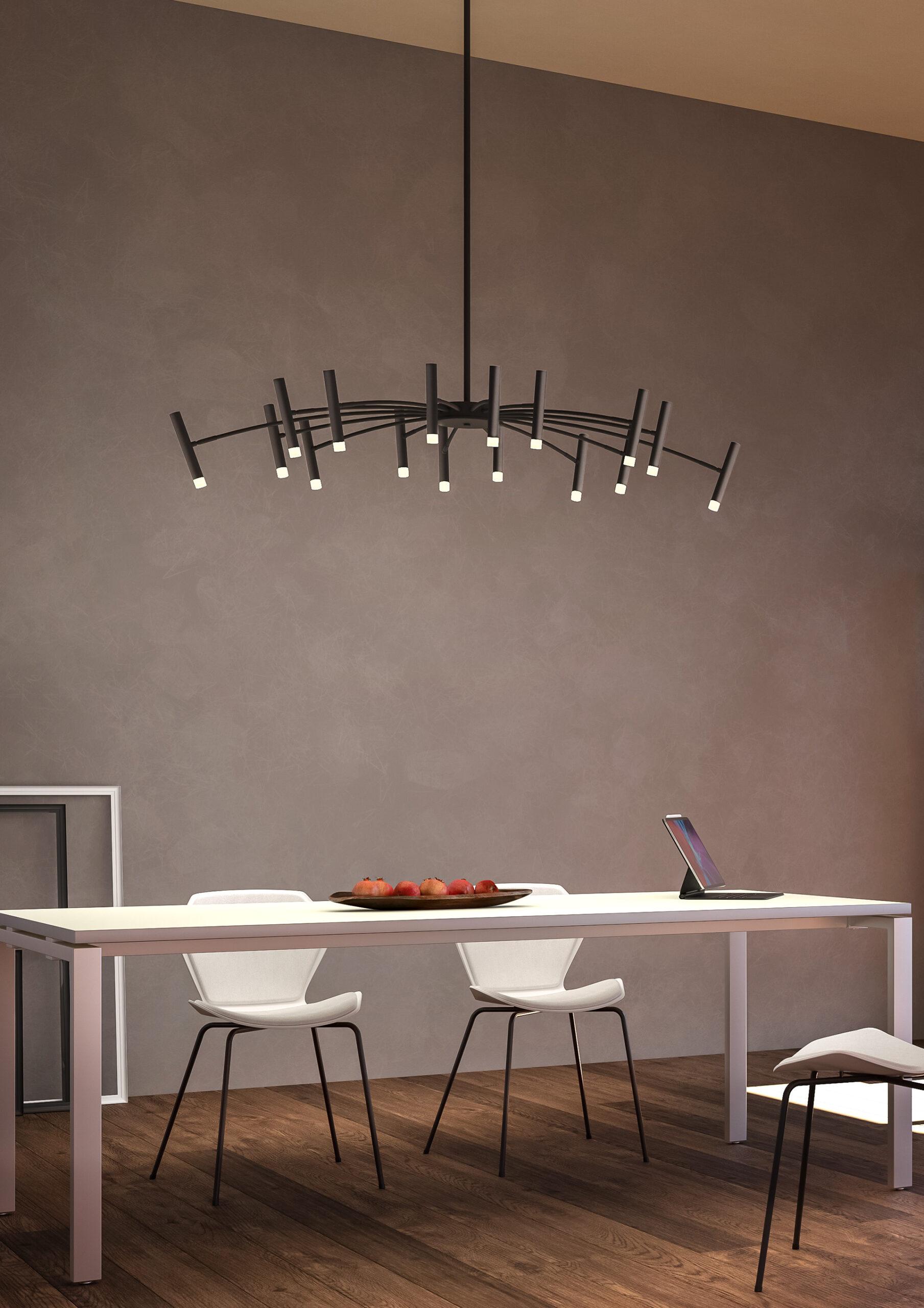 60W LED pakabinamas šviestuvas RAYEN, matinės aukso sp., 3000K, dimeriuojamas, 01-3448