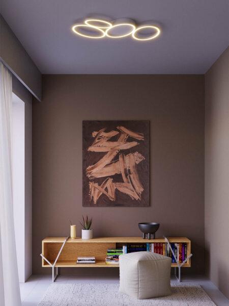 60W LED paviršinis lubinis šviestuvas RITMO, baltas, 3000/4000K