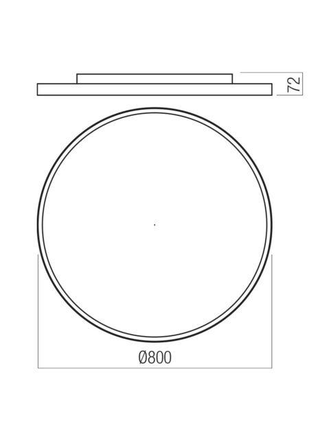 60W LED paviršinis/pakabinamas šviestuvas DAMA, juodas, 3000/4000/5000K, 80cm, 01-3756