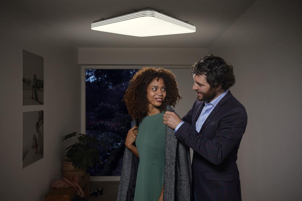 60W LED paviršinis šviestuvas ORBIS CLICK, baltas, 3000K, su judesio davikliu