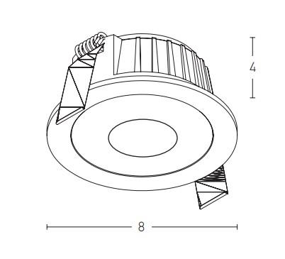 6W LED įleidžiamas šviestuvas, baltas, 3000K, S111