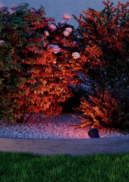 6W LED įsmeigiamas lauko šviestuvas TAIGA, juodas, 3000K/RGB, IP65, valdomas TUYA programėle (10% - 100%), 90149