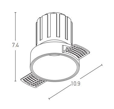 6W LED užglaistomas šviestuvas, baltas, 3000K, S095