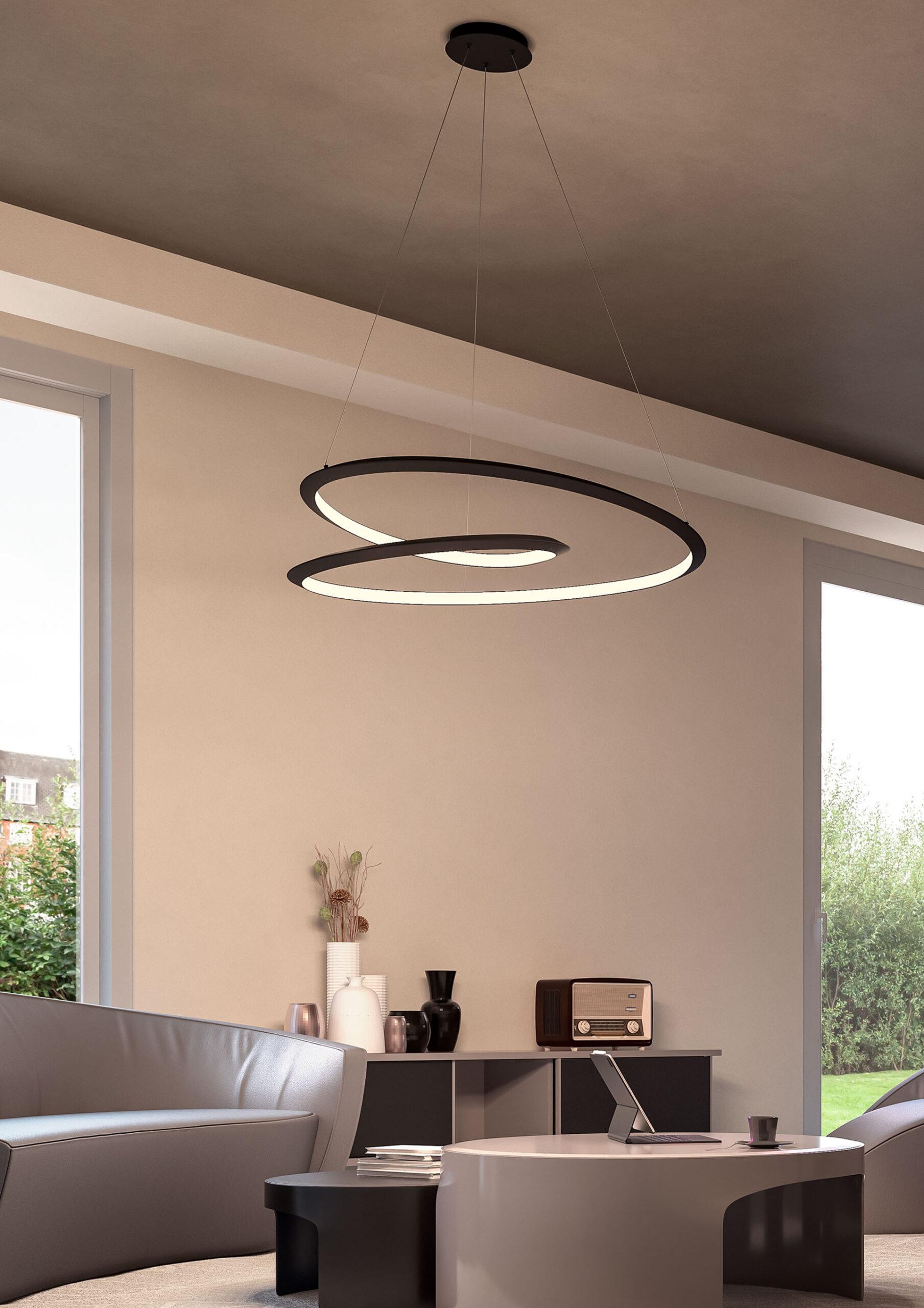 72W LED pakabinamas šviestuvas STORM, matinės aukso sp., 3000/4000/6000K, dimeriuojamas, 01-3380