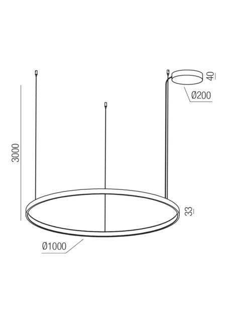 75W LED pakabinamas šviestuvas ORION, baltas, 2700/3000/4000K, DALI, 01-3874 DALI
