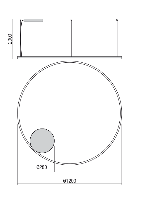 76W LED pakabinamas šviestuvas ORBIT, bronzos sp., 4000K, dimeriuojamas, 01-1919-TRIAC