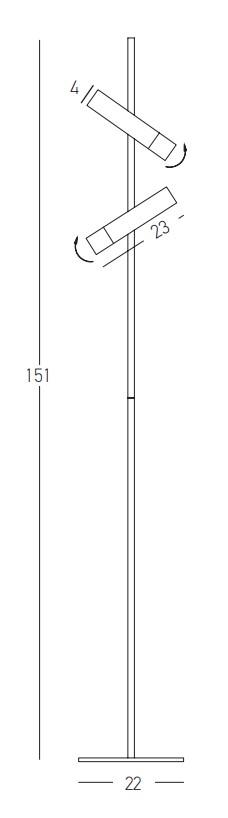 7W LED pastatomas šviestuvas, aukso/juodos sp., 3000K, 22032
