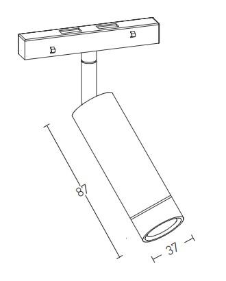 7W LED šviestuvas į magnetinę sistemą ZAMBELIS, baltas, 3000K, 20403-W