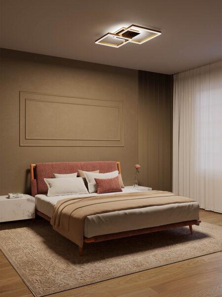 80W LED paviršinis lubinis šviestuvas SAMI, juodos/baltos sp., 3000/4000/6000K