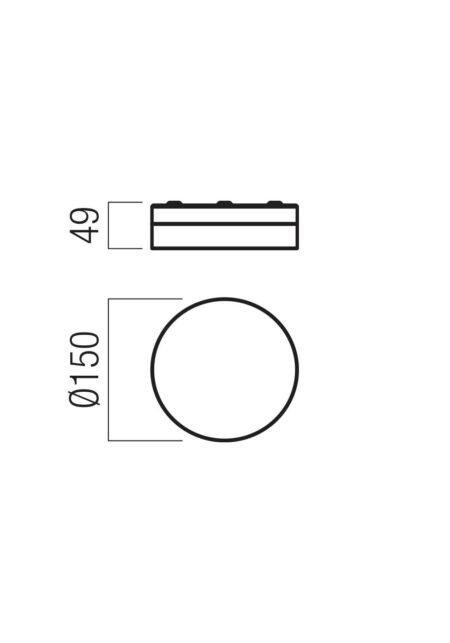 8W LED paviršinis šviestuvas FRISBI, matinės baltos sp., 3000K, IP44, 01-3729