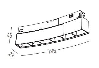 8W LED šviestuvas į lenktus magnetinius bėgelius ZAMBELIS, juodas, 3000K, DALI, 120cm diametro, 22104