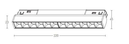 8W LED šviestuvas į magnetinę sistemą ZAMBELIS, juodas, 4000K, DALI, 2091-4B