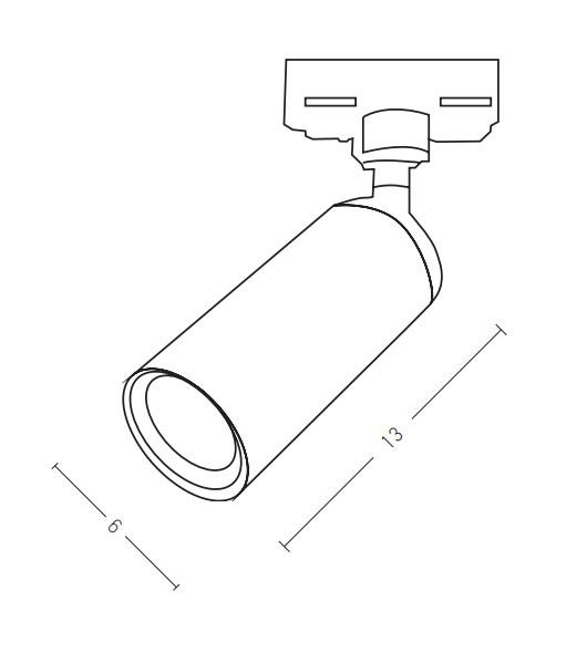 9W LED šviestuvas į 3 fazių bėgelius, baltas, 3000K, S058-24