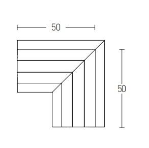 Įleidžiamo magnetinio bėgelio ZAMBELIS vertikalus kampinis sujungimas, juodas, 2084B-C1