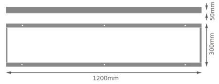 LED panelės LOUVER paviršinio montavimo rinkinys, 120x30cm, juodas