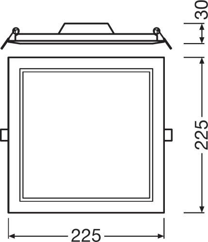 Įleidžiama panelė SLIM, kvadratinė 210 18 W 3000 K WT