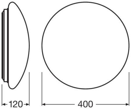 Plafonas CIRCULAR 400, su judesio davikliu 24 W 3000 K IP44 WT