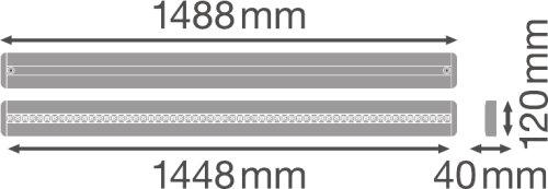 Linijinis šviestuvas IndiviLED© DIRECT su avariniu moduliu 1500 48 W 4000 K EM