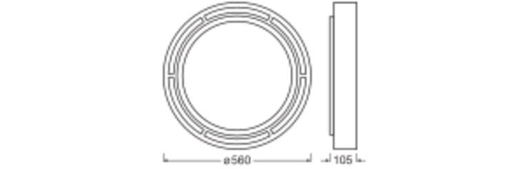 Montavimo rėmelis SURFACE CIRCULAR FRAME 500, baltas