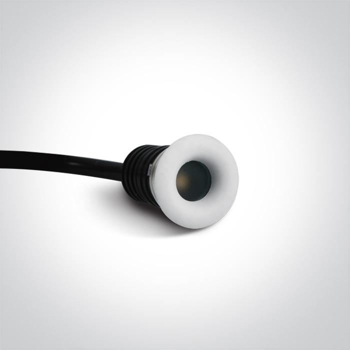 1W LED įleidžiamas šviestuvas, baltas, 3000K, 10101L/W/W