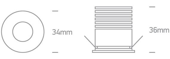 2W LED įleidžiamas šviestuvas, baltas, 3000K, 10101LA/W/W - Image 2
