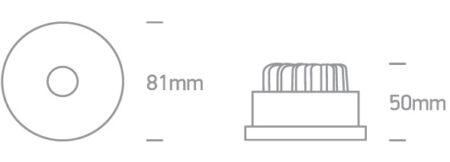 8W LED įleidžiamas šviestuvas, baltas, 3000K, 10108R/W/W