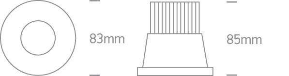 12W LED įleidžiamas šviestuvas, juodas, 3000K, 10112P/B/W - Image 2