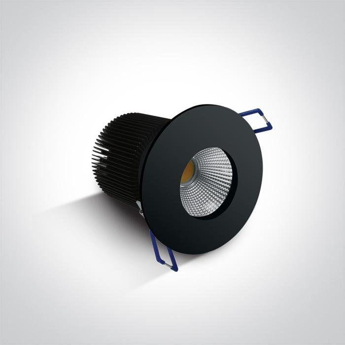 12W LED įleidžiamas šviestuvas, juodas, 3000K, 10112P/B/W