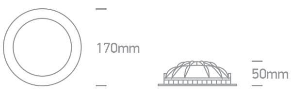 16W LED įleidžiamas šviestuvas, baltos/žalvario sp., 3000K, 10116FD/W/BS - Image 2
