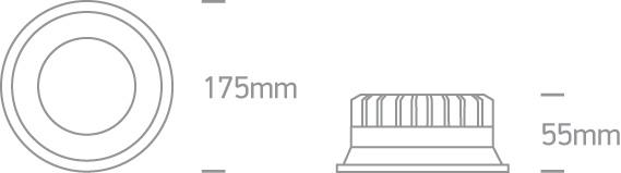 22W LED įleidžiamas šviestuvas, juodas, 4000K, 10122D/B/C