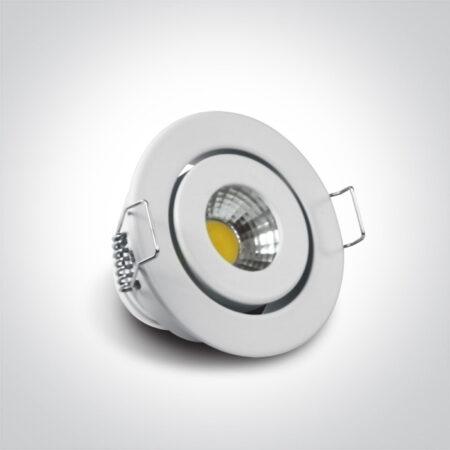 1W/3W LED įleidžiamas pakreipiamas šviestuvas, baltas, 3000K, 11103B/W/W