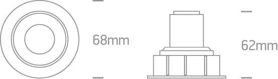 4W LED įleidžiamas pakreipiamas šviestuvas, juodas, 3000K, 11104K/B/W