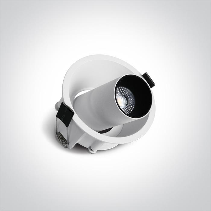 6,5W LED įleidžiamas pakreipiamas šviestuvas, baltas, 3000K, 11107C/W/W