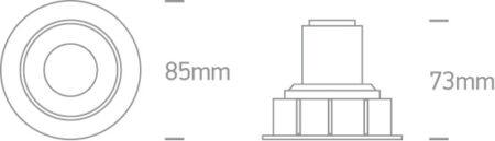 6,5W LED įleidžiamas pakreipiamas šviestuvas, juodas, 3000K, 11107K/B/W