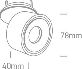 8W LED įleidžiamas pakreipiamas šviestuvas, baltas, 3000K, 11108LA/W/W
