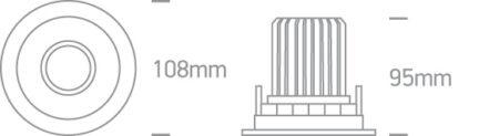 12W LED įleidžiamas pakreipiamas šviestuvas, juodas, 3000K, 11112H/B/W