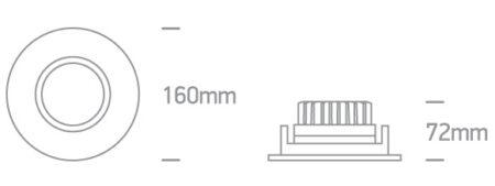 20W LED įleidžiamas pakreipiamas šviestuvas, baltas, 3000K, 11120E/W/W