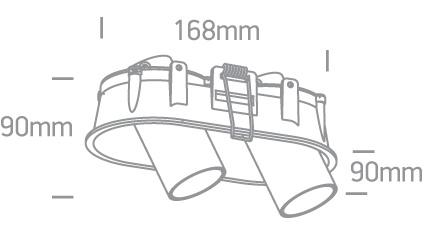2x6,5W LED įleidžiamas pakreipiamas šviestuvas, baltas, 3000K, 11207C/W/W