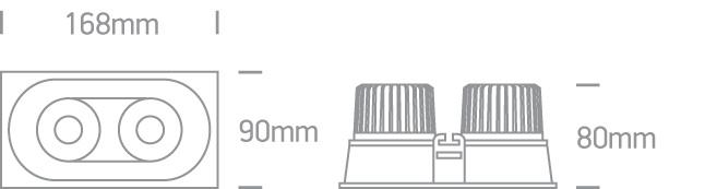 2x6,5W LED įleidžiamas pakreipiamas šviestuvas, baltas, 3000K, 11207WD/W/W - Image 2