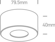 7W LED cilindro formos šviestuvas, baltas, 3000K, 12107V/W/W